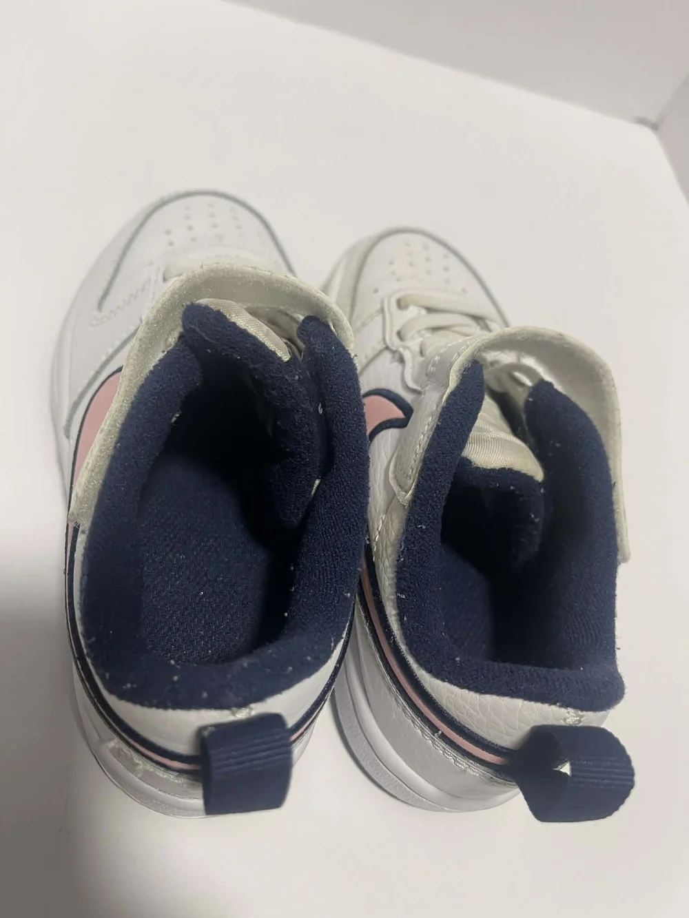 Nike Kids' White & Pink Swoosh Velcro Sneakers - Picture 8 of 10